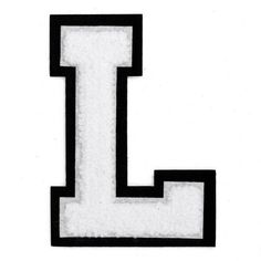 the letter l is made up of white powder and black trim on a white background