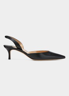 Black Pumps Low Heel, Manolo Blahnik Carolyne, Manolo Blahnik Kitten Heels, Manolo Blahnik Slingback, Manolo Blahnik Mules, Black Slingback Heels, Black Heels Low, Manolo Blahnik Hangisi, Manolo Blahnik Heels