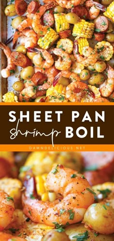 sheet pan shrimp boil with corn and potatoes