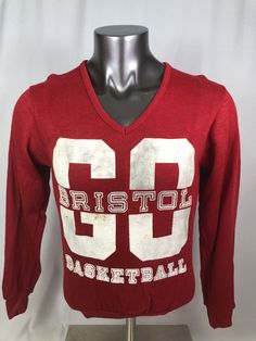 BRISTOL HIGH SCHOOL VINTAGE 1980'S BASKETBALL CHEERLEADER V-NECK SWEATER MADE BY: CHAMPION TYPE: ADULT SIZE: SMALL CONDITION: GOOD CONDITION (SLIGHT DISCOLORING ON LETTERING) SHIPPING: USPS 2-3 DAY PRIORITY MAIL STARTFROOGALLERY Copyright ©2009-2010 Frooition Ltd. All rights reserved. The following HTML, JavaScript and CSS Styling may not be used or reproduced in whole or in part, without the prior permission of Frooition. All eBay graphics not owned by eBay or eBay associations are the property Retro Tshirt, Sweater Making, V Neck Sweater, Vintage Tshirts, Types Of Shirts, Bristol, Cheerleading, Priority Mail, Vneck Sweater