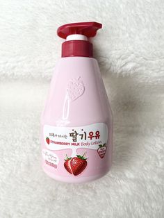 New! Kwailnara Welcos Strawberry Milk Body Lotion K Beauty Korean 560mL. Skin care. Great gift for any strawberry lovers Kwailnara Strawberry Milk Body Lotion, Strawberry Lotion Korean, Strawberry Milk Body Lotion, Moisturiser Korean, Strawberry Moisturizer, Strawberry Milk Lotion, Skin Care Strawberry, Skin Care Wishlist, Korean Body Care