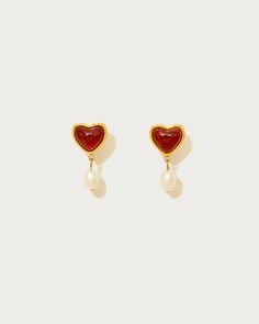 Carnelian Stone Pearl Earrings | En Route Jewelry En Route Jewelry, Chakra Racine, Carnelian Stone, Root Chakra, Pearl Flower, Girly Jewelry, Jewelry Inspo, Dream Jewelry, Pretty Jewellery