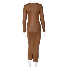 Features: Be elegant and eye-catching with this sophisticated Jill Full Sleeve Bodycon Midi Dress. This full sleeve design includes an O-neck and a stylish, slim split that gives a sultry look. It's the perfect dress for formal or dressy occasions. Long Bodycon Dress For Evening In Fall, Evening Long Sleeve Slim Fit Bodycon Dress, Slim Fit Long Sleeve Bodycon Dress For Evening, Chic Long Bodycon Dress For Night Out, Formal Long Sleeve Slim Fit Bodycon Dress, Fitted Long Sleeve Bodycon Dress With Side Slits, Sleek Long Sleeve Evening Bodycon Dress, Stretch Long Sleeve Midi Dress For Club, Chic Long Fitted Bodycon Dress