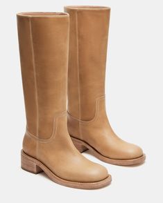 RIGGS Banana Leather Square Toe Boot | Women's Boots – Steve Madden Fall 2024 Boots Trends, Steve Madden Boots Outfit, Realtor Style, Brown Square Toe Boots, Clueless Closet, Under The Knee Boots, Leather Boots Brown, Timeless Boots, 2024 Wishlist