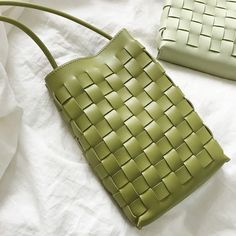 Elena Handbags Mini Square Leather Woven Purse Green Pouch Phone Bag, Green Portable Phone Bag For Daily Use, Green Rectangular Shoulder Bag With Cell Phone Pocket, Trendy Green Rectangular Phone Bag, Green Handheld Phone Bag For Daily Use, Handheld Green Phone Bag For Daily Use, Green Rectangular Phone Bag For Daily Use, Green Rectangular Phone Bag With Removable Pouch, Trendy Green Leather Phone Bag