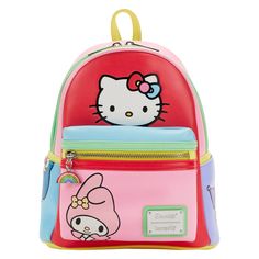 Loungefly Hello Kitty and Friends Color Block Mini Backpack Hello Kitty Backpack, Kitty Backpack, Sanrio Bag, Loungefly Hello Kitty, Hello Kitty And Friends, Loungefly Bag, Zipper Charms, Loungefly Disney, Hello Kitty Collection