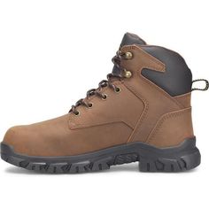 Carolina Men's Gruntz 6" Steel Toe Internal Metguard Slip Resistant Work Boot -Dark Brown- CA3594 On Sale Now! This Item Ships FREE! Built tough with a Tramper Potting Soil leather upper and steel safety toe, this boot features a polyurethane internal metguard, mesh lining, and removable dual-density EVA footbed for comfort. Electrical hazard rated with a steel shank for support, our Gruntz Steel Toe boot features cement construction and a heavy-duty oil & slip-resisting rubber outsole which ens Brown Slip-resistant Plain Toe Work Boots, Brown Slip-resistant Lace-up Work Boots, Casual Brown Impact-resistant Boots, Brown Slip-resistant Ankle-high Boots, Brown Impact Resistant Work Boots With Round Toe, Brown Slip-resistant Waterproof Boots Plain Toe, Brown Slip-resistant Waterproof Boots With Closed Toe, Brown Waterproof Slip-resistant Boots With Closed Toe, Durable Brown Work Boots Plain Toe