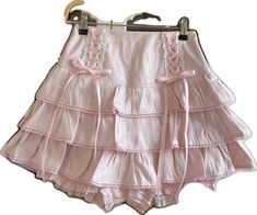 Kawaii Pink Skirt For Summer, Kawaii Ruffled Skirt For Spring, Kawaii Summer Skirt Bottoms, Harajuku Style Pink Skirt For Summer, Pink Kawaii Mini Skirt For Spring, Kawaii Ruffled Bottoms For Summer, Kawaii Ruffle Bottoms For Summer, Summer Kawaii Ruffled Skirt, Spring Kawaii Ruffled Skirt