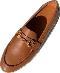 Business Brown Loafers With Horsebit Detail, Brown Business Loafers With Horsebit Detail, Luxury Brown Loafers For Office, Chic Brown Leather Loafers, Designer Brown Loafers For Business Casual, Luxury Brown Leather Shoes With Flat Heel, Designer Brown Loafers With Horsebit Detail, Brown Loafers With Horsebit Detail, Brown Horsebit Loafers With Round Toe