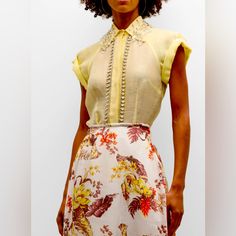 A Gorgeous Piece Of Fashion That Will Make You Shine Every Time, Size 3au (8 Us) Brand New With Tags, Designer Tops For Women, Holiday 2024, Embellished Shirt, Georgette Blouse, Fitted Blouses, Tie Neck Blouse, Designer Tops, Feminine Aesthetic, Floral Print Blouses