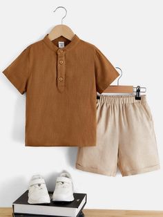 Boys Shirts Style, Half Button Shirt, Luxury Baby Clothes, Kids Dress Boys, Baby Boy Fashion, Toddler Boy Outfits, Boys Casual, Boy Clothes