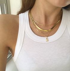 "-17\" Gold Plated Snake chain" Chain Outfit, Flat Necklace, Chains Aesthetic, Preppy Birthday, Free People Necklace, Chunky Gold Necklaces, Gold Snake Chain, Jewelry Chunky, Necklace Outfit