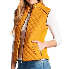 Active Basic Mustard Quilted Vest Winter Vest, Plus Size Outerwear, Quilted Vest, Women's Coats, Wholesale Clothing, Comfortable Outfits, Plus Size Tops, Online Womens Clothing, Womens Vest