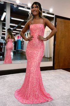 Prom Dresses Sparkly, Mermaid Prom Dress, Spaghetti Strap Prom Dress, Neck Embroidery, Sequin Prom Dress, Prom Dress Inspiration, Beaded Prom Dress, Long Prom Dresses