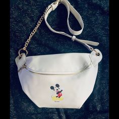 Wear As A Fanny Pack Or Cross Body Is Nwot Casual White Shoulder Bag For On-the-go, White Shoulder Bag For On-the-go Use In Spring, White Shoulder Bag For On-the-go Spring Days, White Shoulder Bag For On-the-go Spring Season, Spring White Shoulder Bag For On-the-go, Mickey Mouse Bag, Fanny Pack, Cross Body, Crossbody Bags