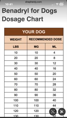 a table with the weight chart for dogs