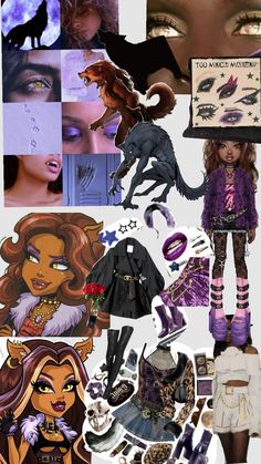 a collage of photos with different types of clothing and accessories on it, including an image of a woman's face