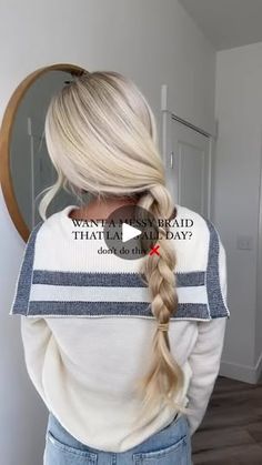 10K views · 1K reactions | Best inspo 😍 Cred @__mccall ✨ When you want a messy hair look but also want it to stay all day 👏🏼 this braid passes the test! ✅

#alldayhair #messyhair #messybraid #braidhack #hairhack #longhairstyles #easyhair #hairtutorial #easyhairstyles #easyhairtutorial #braidtutorial #heatlesshairstyle #hairinspo #hairinfluencer #hairtok #grwmhair #hairstylesforwomen #easyhairstylesforgirls #effortlesshair | WIMBERLY’S | BEAUTY BAR Messy Hair Look, Messy Braids, Heatless Hairstyles, Hair Tutorials Easy, Effortless Hairstyles, Braid Tutorial, Easy Braids, Messy Hair, Beauty Bar