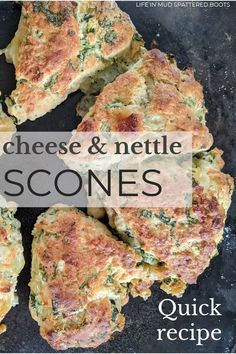 cheesy and nettle scones with text overlay