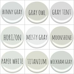 six white plates with different types of words on them, all labeled in black and white