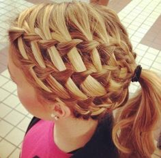 Will someone with long hair let me do this to them?!?!? Hair In A Ponytail, Ponytail Braid, French Braids, French Braid Hairstyles, A Ponytail, Girls Braids, Volleyball Hairstyles