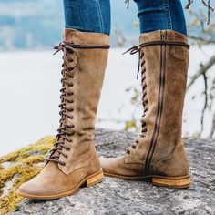 Born “Devina” Taupe Brown Distressed Suede Leather Lace Up Knee High Boots (Full Side Zipper No Need To Adjust Lace & Easy To Put On) Size Marked: Us 6 New In Box These Boots Are The Epitome Of Effortless Cool & Chic. Can Be Dressed Up Or Down. A Unique Boot That Also Blends In With Any Wardrobe And Serves As A Versatile Neutral. Lace Up Knee High Boots, Born Boots, Lace Up Heel Boots, Womens Tall Boots, Unique Boots, Western Boots Women, Leather Lace Up Boots, Zipper Boots, Cowboy Boots Women