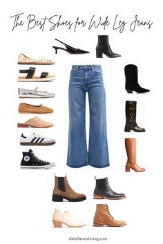 The Best Shoes for Wide Leg Pants Shoes For Wide Jeans, Converse With Wide Leg Jeans, Styling Wide Leg High Waist Jeans, Wide Leg Styling, Wide Leg Pants Outfit Boots, Wide Leg With Boots, Footwear With Wide Leg Jeans, Wide Jeans Shoes, Crop Wide Leg Jeans Outfit Winter