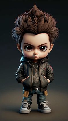 a cartoon character with an evil look on his face, standing in front of a dark background