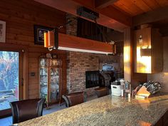 a kitchen with an oven, stove and counter top