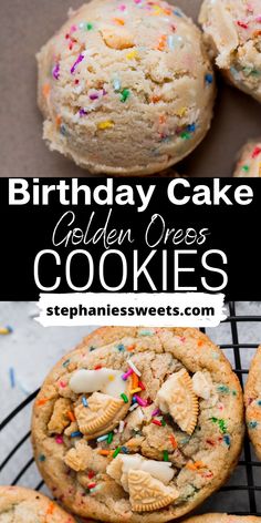 birthday cake golden oreos cookies with sprinkles