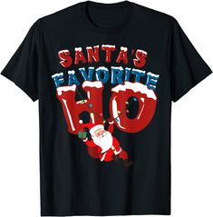 santa's favorite hoo t - shirt for the holiday season with an image of santa