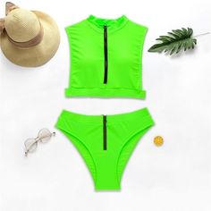 Brand Name: Lovey VillageWith Pad: YesGender: WOMENWaist: High WaistFit: Fits true to size, take your normal sizePattern Type: Solidbrazilian bikini: micro bikini Zipper Swimsuit, Rash Guard Swimwear, Boutique Gifts, Neon Bikinis, So It Goes, Swim Fashion, Monokini, Women Swimsuits, Bathing Suit