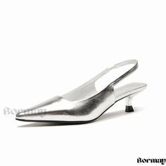 Bormay - Stylish Patent Leather Low-Heel Sandals: Silver High-Heeled Shoes Featuring a Chic Ankle Strap Silver High Heel Shoes, Silver High Heels, Shoe Sole, Low Heel Sandals, Point Shoes, Toe Sandals, Heeled Sandals, Low Heels, Platform Sandals