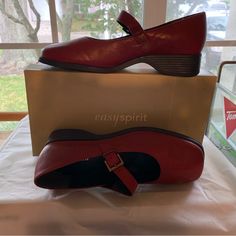 New In Box, Easy Spirit, Soft Red Vamp Leather Shoes, Size 7 1/2. Medium Width. Would Be A Wonderful Addition To Your Christmas Outfit. Soft Red, Easy Spirit, Shoes Size 7, Jane Shoes, Shoes Color, Mary Jane Shoes, Christmas Wishlist, Christmas Outfit, Mary Janes