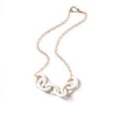 Harbor Chain Modern White Necklace With Cable Chain, Modern White Chain Necklace For Everyday, Modern White Chain Jewelry, Modern White Chain Necklace, Modern White Chain Necklace With Adjustable Chain, Modern White Jewelry With Chunky Chain, Modern White Chunky Chain Jewelry, Chunky Chain White Necklace For Everyday Wear, White Chunky Chain Jewelry For Everyday