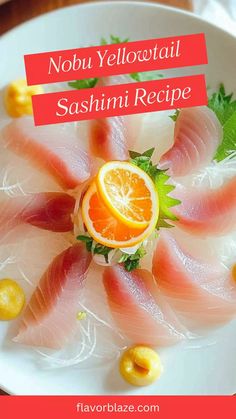 an image of sashimi in a bowl with text overlay