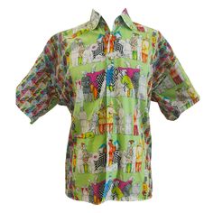 Versace multicoloured cotton shirt Totally made in Italy in size L Versace Jeans Couture, Versace Jeans, Cotton Shirt, Versace, In Italy, Couture, Fashion Outfits, Italy, For Sale