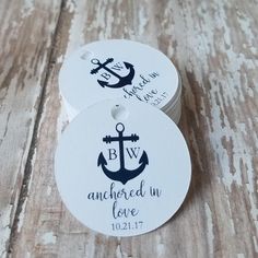 two personalized tags with an anchor and the words, i am married in love