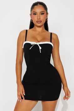 Available In Black. Micro Mini Dress Straight Neckline Adjustable Spaghetti Straps Satin Trim w/ Tie Hidden Back Zipper Stretch Length = 30" 58% Viscose 36% Nylon 6% Elastane Imported | Florence Nights Micro Mini Dress in Black size XL by Fashion Nova Black Flirty Camisole Mini Dress, Black Cami Bodycon Summer Dress, Black Camisole Dress For Beach, Black Camisole Dress For The Beach, Black Bodycon Dress With Adjustable Straps For Summer, Black Bodycon Camisole Dress, Black Camisole Mini Dress For Beach, Black Camisole Mini Dress For The Beach, Straight Neckline