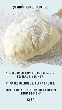 a recipe for grandma's pie crust