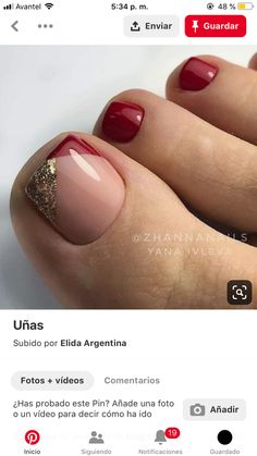 Red Nail Paint Ideas, Cute Toenail Designs For Fall, September Toe Nail Ideas, Short Toe Nail Designs, November Pedicure Ideas, Nail Art Feet Toenails, Nails Feet Design, Red Pedicure Toenails, Nail Designs Spring 2023