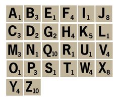 an alphabet with letters and numbers arranged in the shape of rectangles on top of each other