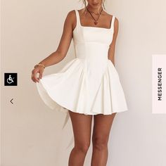 House Of Cb Ivory Florianne Mini Dress Size Medium Long Worn Once For Photoshoot Like New Condition Short White Dress Tight, House Of Cb White Dress, White Dress Tight, White Tight Dresses, Short White Dress, Sustainable Wedding, White Short Dress, White Set, Wildflower Wedding