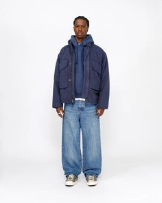 Relaxed Jean Denim in medium blue – Stüssy Indigo Relaxed Fit Jeans For Streetwear, Selvedge Jeans For Fall Streetwear, Urban Style Winter Cotton Cargo Jeans, Urban Winter Cotton Cargo Jeans, Classic Cotton Jeans For Winter, Classic Winter Cotton Jeans, Utility Style Relaxed Fit Jeans For Winter, Winter Utility Straight Leg Jeans, Winter Utility Relaxed Fit Jeans