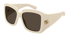 Brand new Gucci GG1402SA 004 Ivory Sunglasses. Square shape. 100% UVA and UVB protection. Dark brown lens.55mm eye size. 15mm bridge size. 135mm temple size.Made in Italy.Comes with Gucci jewel-toned velvet hard case, satin pouch, cleaning cloth, and cards.100% authentic and unworn. Trendy Gucci Luxury Shield Sunglasses, Classic Beige Sunglasses With Uv Protection, Luxury Beige Sunglasses With Gradient Lenses, Elegant Cream Sunglasses With Tinted Lenses, Elegant Beige Square Frame Sunglasses, Designer Beige Sunglasses With Tinted Lenses, Designer Beige Sunglasses With Gradient Lenses, Modern Cream Sunglasses With Square Frame, Modern Cream Sunglasses With Polarized Lenses