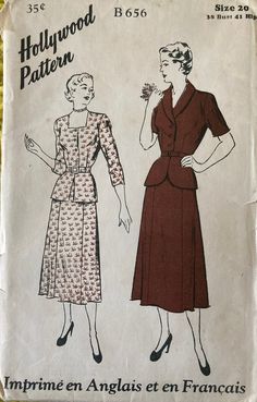 an old fashion sewing pattern from the 1950's