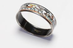 HERMES La Vie du Grand Nord Reindeer Enamel Bracelet Hermes Bangle Bracelet, Luxury Silver Enamel Bracelets, Hermes Cuff Bracelet, Elegant Silver Enamel Bangle, Hermes Bracelet Silver, Hermes Fine Jewelry, Hermes Enamel Bracelet, Hermes Bracelet, Enamel Bangle