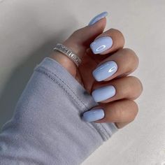 Basic Nails, Casual Nails, Blue Nail, Soft Nails, Oval Nails, Fire Nails, Chic Nails, Best Acrylic Nails