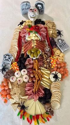 an art work made out of food and decorations