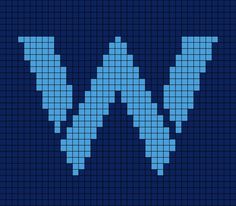 A pixel art template of the Williams Racing logo (2023). F1 Cross Stitch, F1 Crochet Pattern, Dessin F1, F1 Crafts, Williams Racing